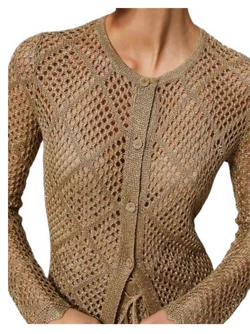 Cardigan lungo traforato in maglia rete lurex Twinset TWINSET | 241TP312211520