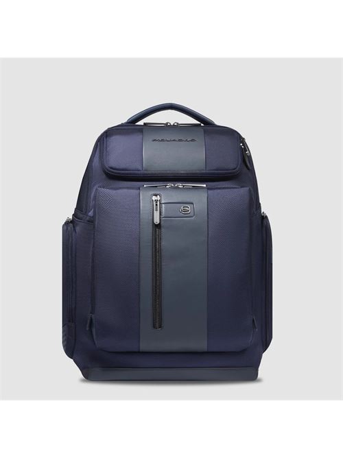 Zaino porta pc 15,6 in tessuto riciclato e pelle PIQUADRO | CA5477BR2-BLU