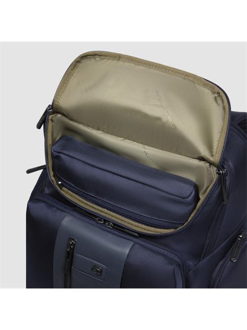 Zaino porta pc 15,6 in tessuto riciclato e pelle PIQUADRO | CA5477BR2-BLU