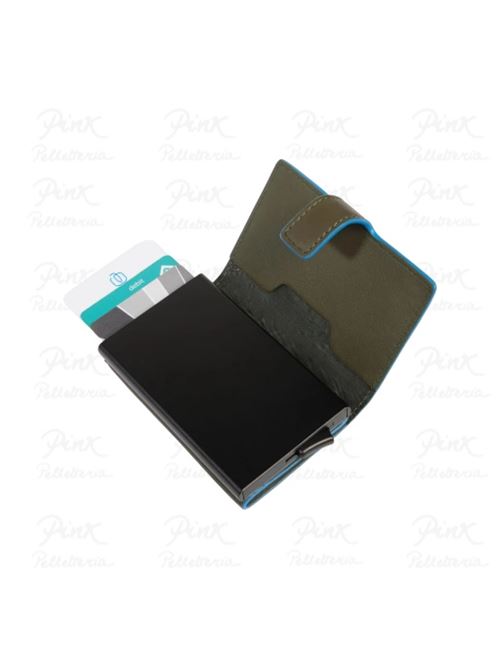 Porta carte di credito in pelle e metallo Piquadro PIQUADRO | PP5649S138R-VE