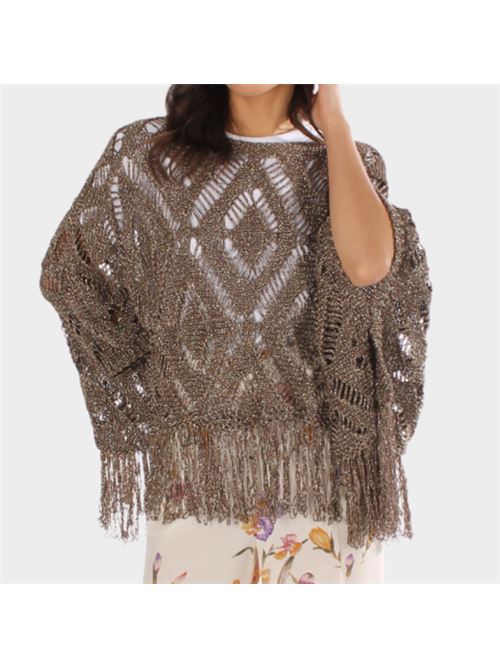 Poncho in maglia traforata con lurex Twinset TWINSET | 251TA4350-00524