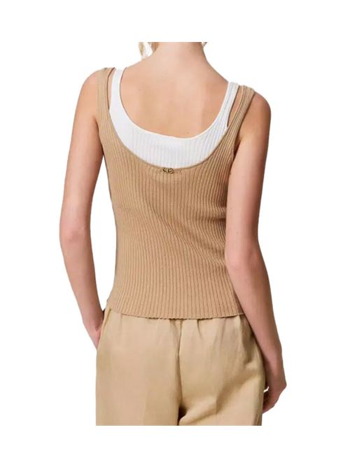 Top bicolor in maglia doppio strato Twinset TWINSET | 251TE3015-12292