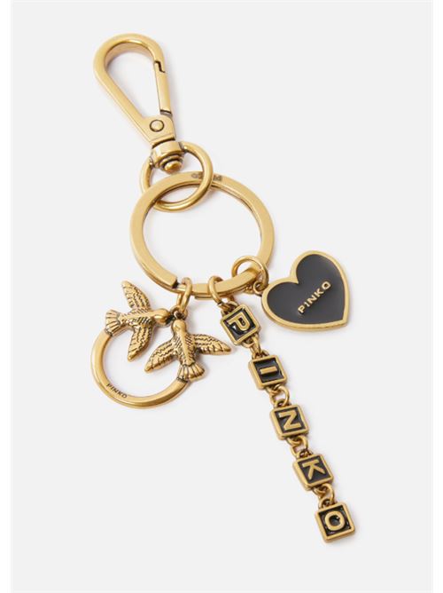 Charm portachiavi con ciondoli e logo uccellini Keychain Heart Pinko PINKO | 104262-A25U-H57